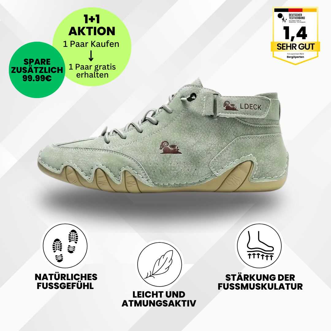 GRATIS Alpaca - ergonomischer, wasserdichter & schmerzlindernder Leder-Barfußschuh für das Frühjahr
