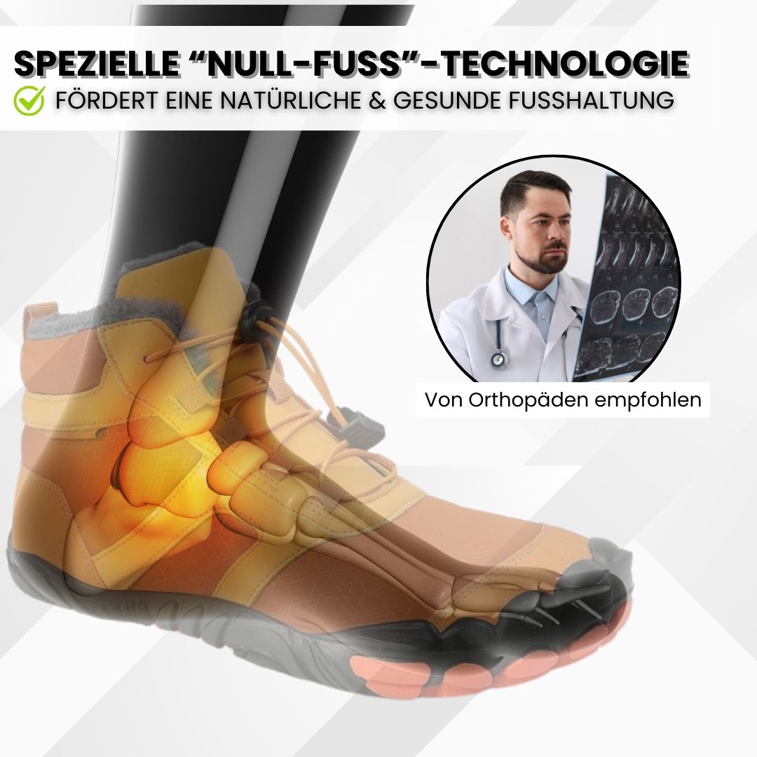 OrthoTrek – gefütterte, wasserabweisende Barfußschuhe