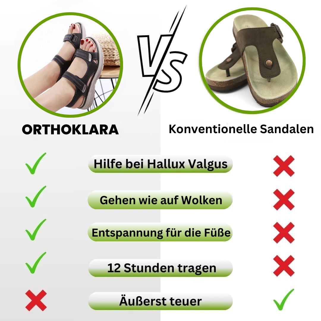 OrthoKlara - ergonomische, schmerzlindernde & rutschfeste Sandalen für Damen