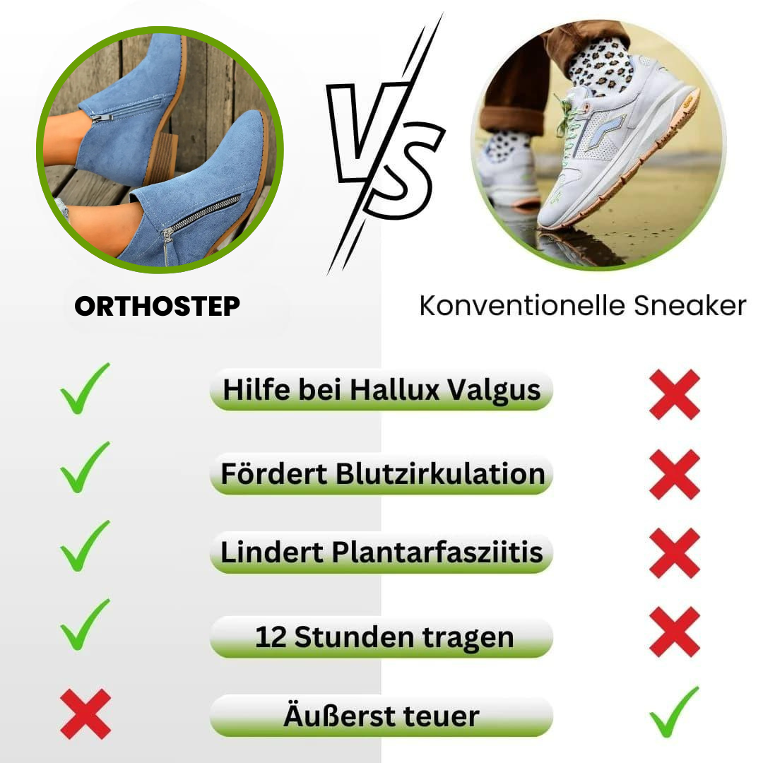 GRATIS OrthoStep – Ergonomische Schmerzlinderungs-Stiefeletten mit ergonomischer Unterstützung