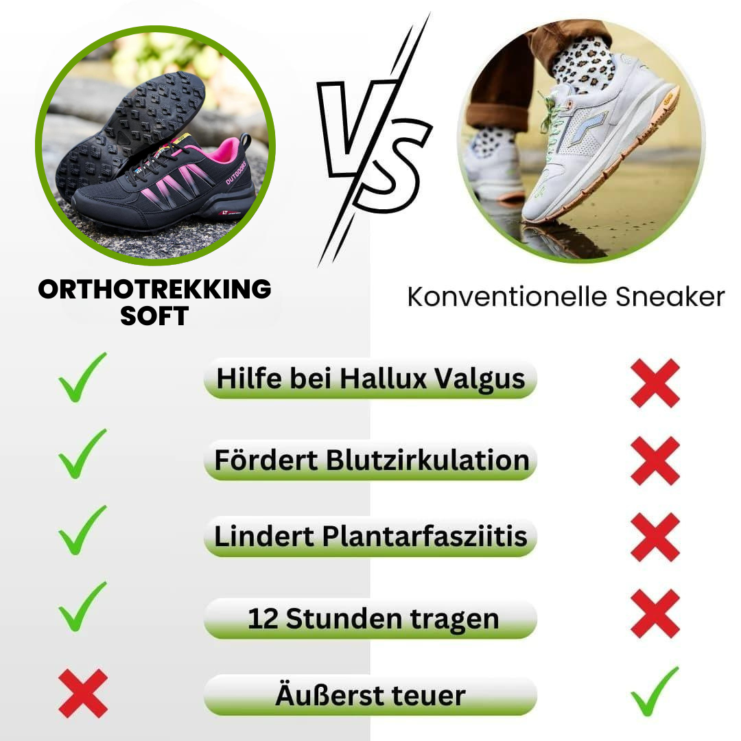 GRATIS OrthoTrekking Soft - extrem bequeme & schmerzlindernde Trekking u.- Wanderschuhe - UltraSoft
