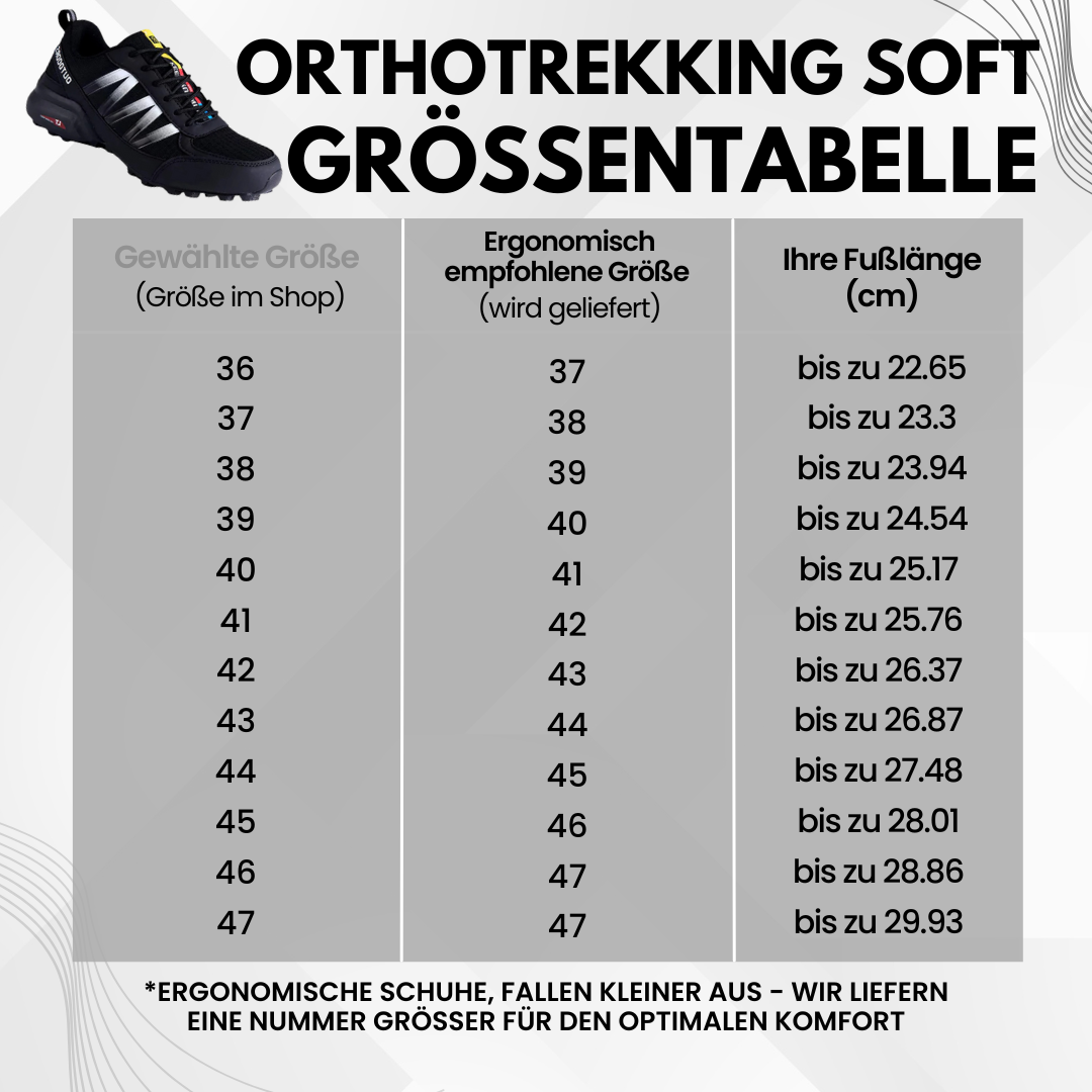 GRATIS OrthoTrekking Soft - extrem bequeme & schmerzlindernde Trekking u.- Wanderschuhe - UltraSoft