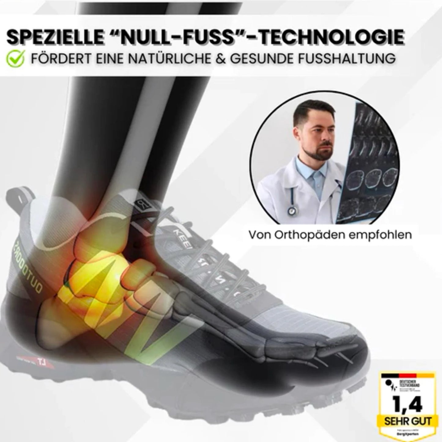GRATIS OrthoTrekking Soft - extrem bequeme & schmerzlindernde Trekking u.- Wanderschuhe - UltraSoft