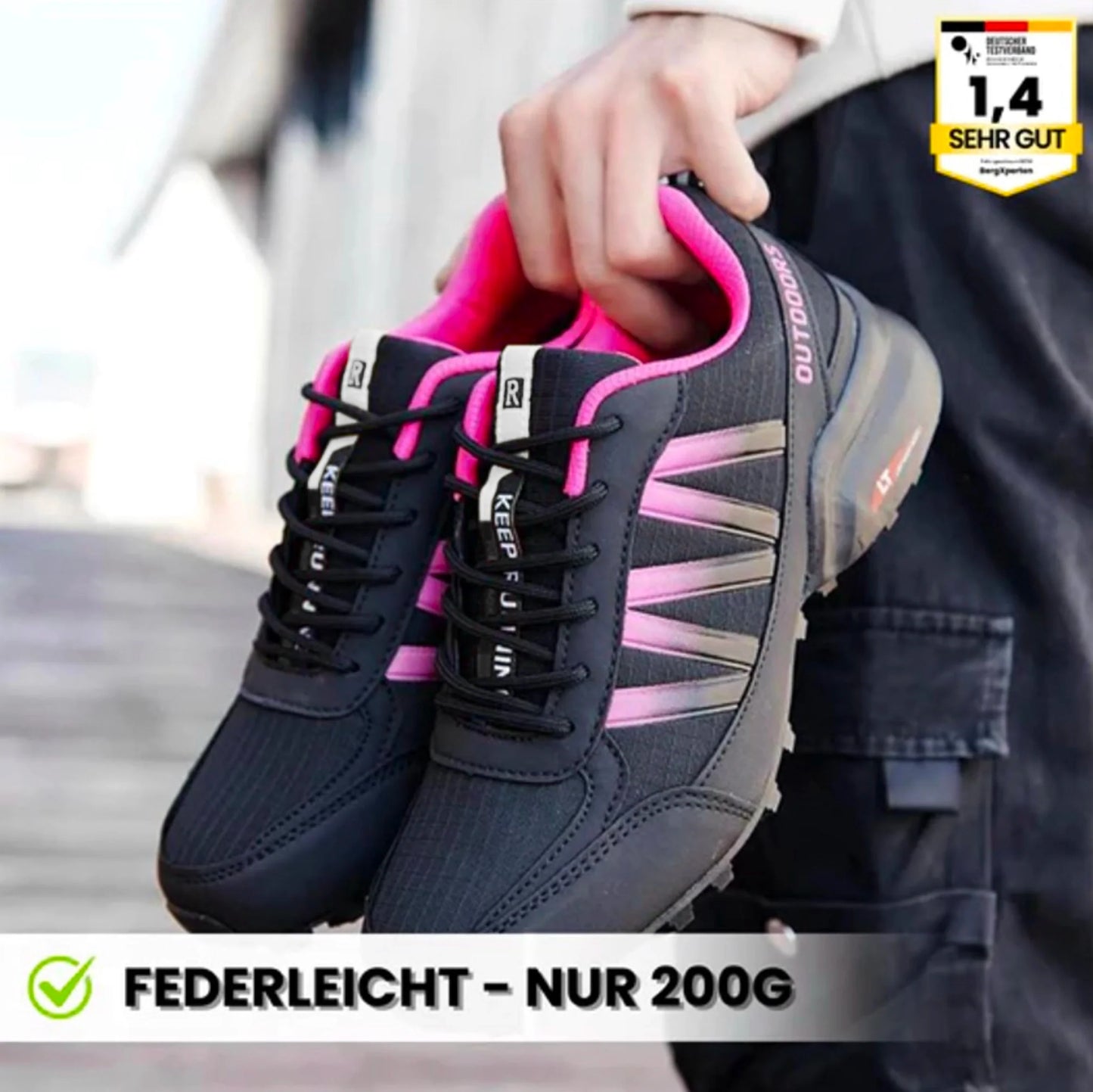 GRATIS OrthoTrekking Soft - extrem bequeme & schmerzlindernde Trekking u.- Wanderschuhe - UltraSoft