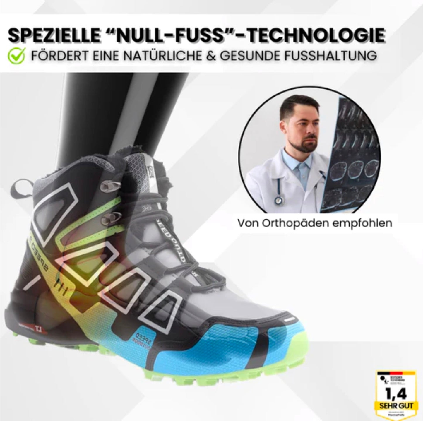GRATIS OrthoTrekking Pro - ergonomische schmerzlindernde Trekking u.-Wanderschuhe